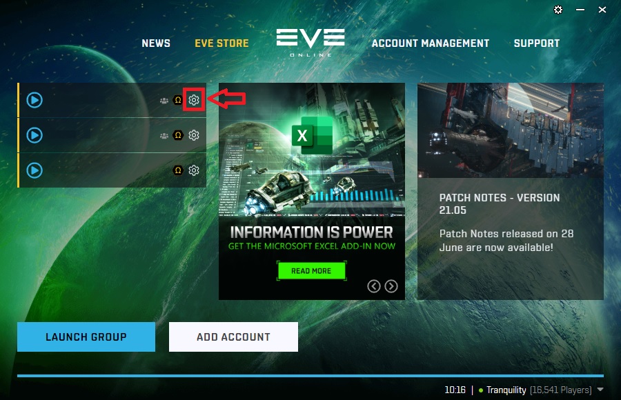 Eve Launcher Character Settings - Click to view at Full Size!
