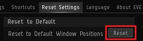 Reset to default window positions