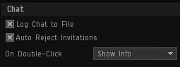 Chat and logging options