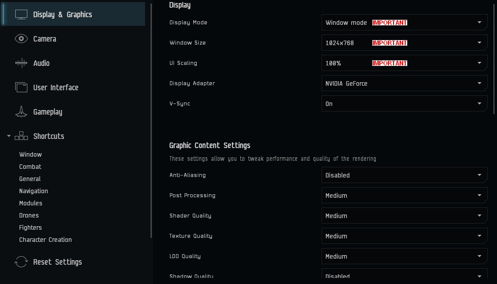 Display & Graphics Settings